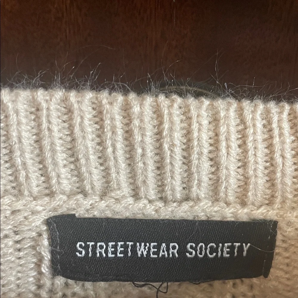 Streetwear Society Beige Cable Knit Sweater - Picture 2 of 3